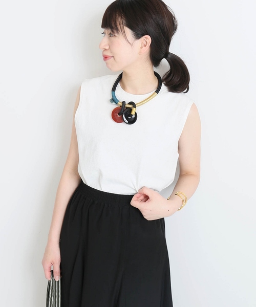 journal standard L'essage（ジャーナルスタンダードレサージュ）の「16/-ノースリーブＴシャツ#（Tシャツ/カットソー・レディース・ブラック/チャコールグレー/ホワイト・FREE）」の21枚目の写真