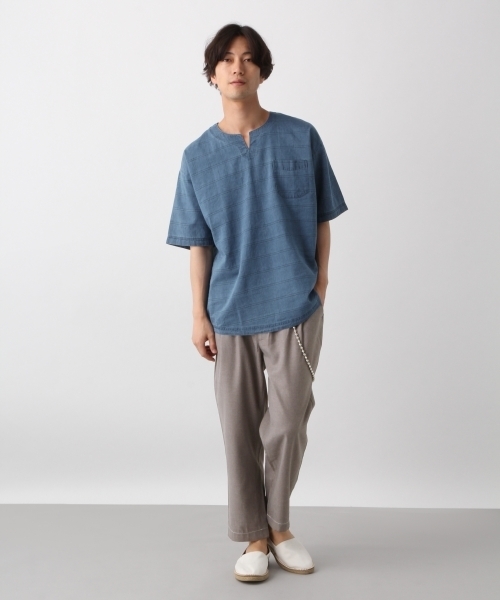 RAGEBLUE（レイジブルー）の「デニムスキッパー/797553（シャツ/ブラウス・メンズ・ライトブルー/ネイビー・LARGE/SMALL/MEDIUM）」の3枚目の写真