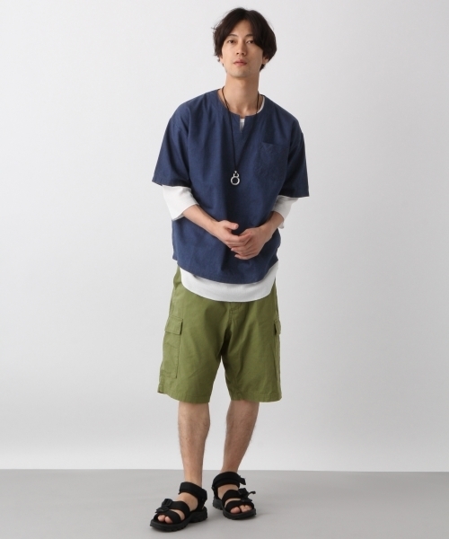 RAGEBLUE（レイジブルー）の「デニムスキッパー/797553（シャツ/ブラウス・メンズ・ライトブルー/ネイビー・LARGE/SMALL/MEDIUM）」の4枚目の写真