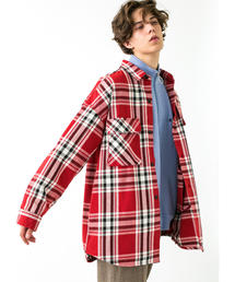 MONKEY TIME | ＜monkey time＞ HEAVY CHECK TWILL OVER SIZED CPO/ネルシャツ ◆(シャツ/ブラウス)