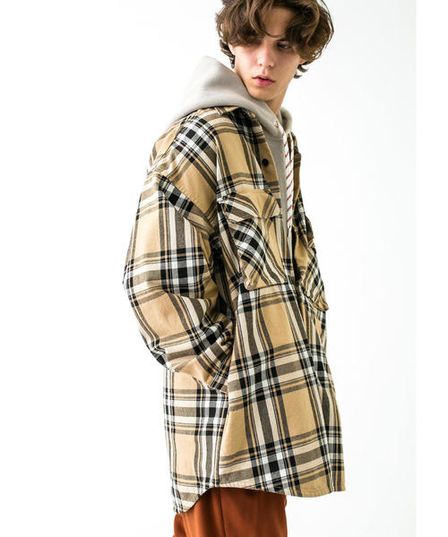 MONKEY TIME(モンキータイム)の「<monkey time> HEAVY CHECK TWILL OVER SIZED CPO/ネルシャツ ◆(シャツ/ブラウス・メンズ・ベージュ/レッド・LARGE/SMALL/MEDIUM/X-LARGE)」の5枚目の写真