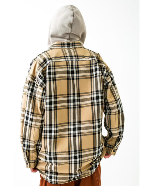 MONKEY TIME(モンキータイム)の「<monkey time> HEAVY CHECK TWILL OVER SIZED CPO/ネルシャツ ◆(シャツ/ブラウス・メンズ・ベージュ/レッド・LARGE/SMALL/MEDIUM/X-LARGE)」の7枚目の写真