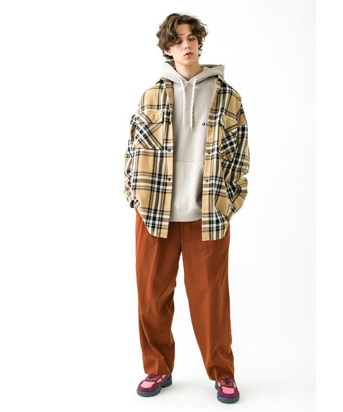 MONKEY TIME(モンキータイム)の「<monkey time> HEAVY CHECK TWILL OVER SIZED CPO/ネルシャツ ◆(シャツ/ブラウス・メンズ・ベージュ/レッド・LARGE/SMALL/MEDIUM/X-LARGE)」の8枚目の写真