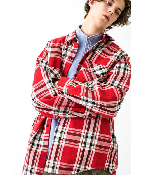 MONKEY TIME(モンキータイム)の「<monkey time> HEAVY CHECK TWILL OVER SIZED CPO/ネルシャツ ◆(シャツ/ブラウス・メンズ・ベージュ/レッド・LARGE/SMALL/MEDIUM/X-LARGE)」の11枚目の写真