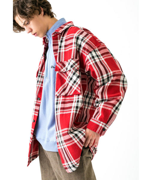 MONKEY TIME(モンキータイム)の「<monkey time> HEAVY CHECK TWILL OVER SIZED CPO/ネルシャツ ◆(シャツ/ブラウス・メンズ・ベージュ/レッド・LARGE/SMALL/MEDIUM/X-LARGE)」の12枚目の写真