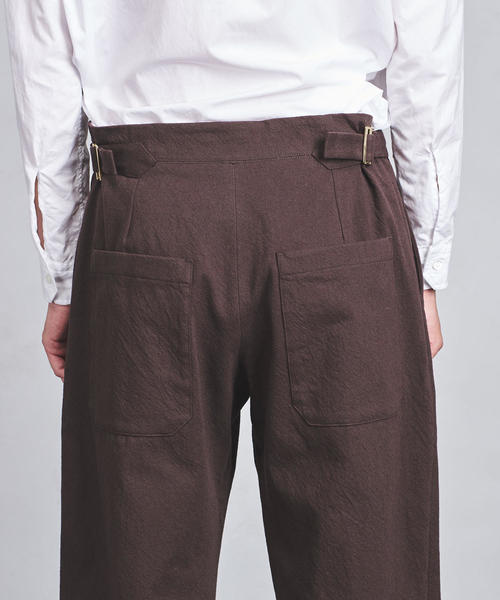 STUDIO NICHOLSON（スタジオニコルソン）の「＜STUDIO NICHOLSON（スタジオ ニコルソン）＞ VOLUME PT（その他パンツ・メンズ・ワインレッド/オフホワイト・SMALL/MEDIUM）」の14枚目の写真