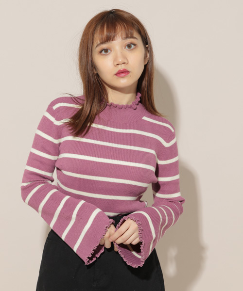 apres jour(アプレジュール)の「フリルネックニットトップス【ZOZOTOWN限定アイテム】(ニット/セーター・レディース・ブラウン系その他/ベージュ/ブラック/アイボリー/スモークピンク/ピンク系その他/その他・フリー)」の6枚目の写真