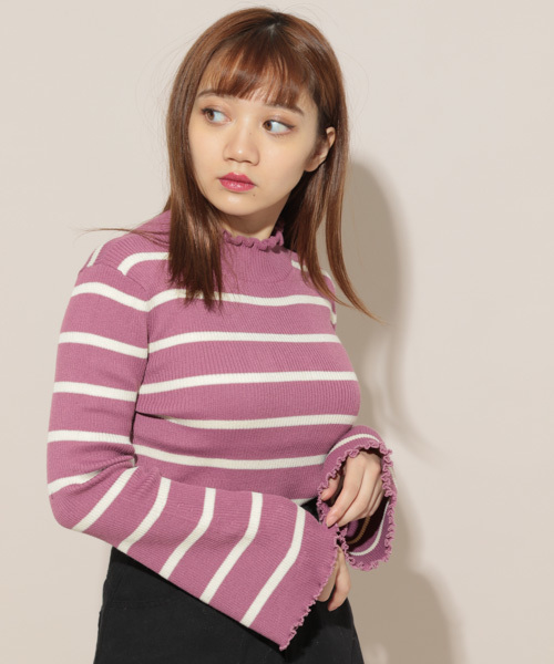 apres jour(アプレジュール)の「フリルネックニットトップス【ZOZOTOWN限定アイテム】(ニット/セーター・レディース・ブラウン系その他/ベージュ/ブラック/アイボリー/スモークピンク/ピンク系その他/その他・フリー)」の9枚目の写真