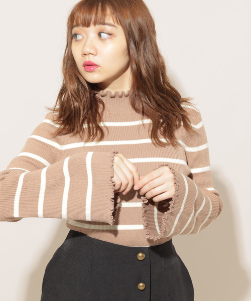 apres jour(アプレジュール)の「フリルネックニットトップス【ZOZOTOWN限定アイテム】(ニット/セーター・レディース・ブラウン系その他/ベージュ/ブラック/アイボリー/スモークピンク/ピンク系その他/その他・フリー)」の14枚目の写真