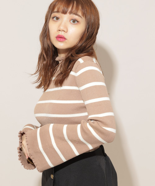 apres jour(アプレジュール)の「フリルネックニットトップス【ZOZOTOWN限定アイテム】(ニット/セーター・レディース・ブラウン系その他/ベージュ/ブラック/アイボリー/スモークピンク/ピンク系その他/その他・フリー)」の15枚目の写真