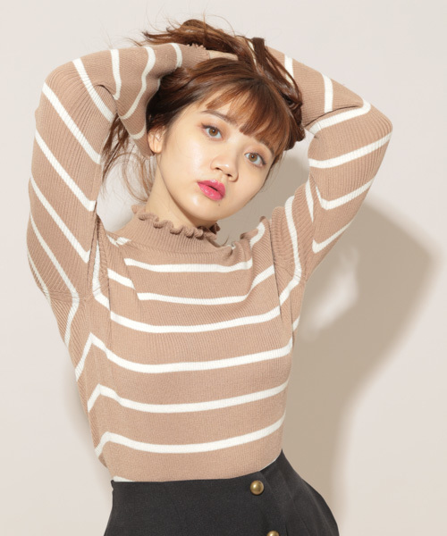 apres jour(アプレジュール)の「フリルネックニットトップス【ZOZOTOWN限定アイテム】(ニット/セーター・レディース・ブラウン系その他/ベージュ/ブラック/アイボリー/スモークピンク/ピンク系その他/その他・フリー)」の16枚目の写真