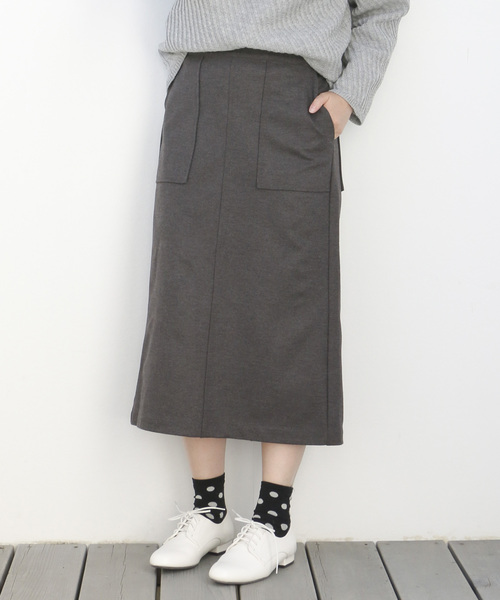 LBC(エルビーシー)の「ゆるタイトスカート(スカート・レディース・グレー/ブラック・M)」の2枚目の写真
