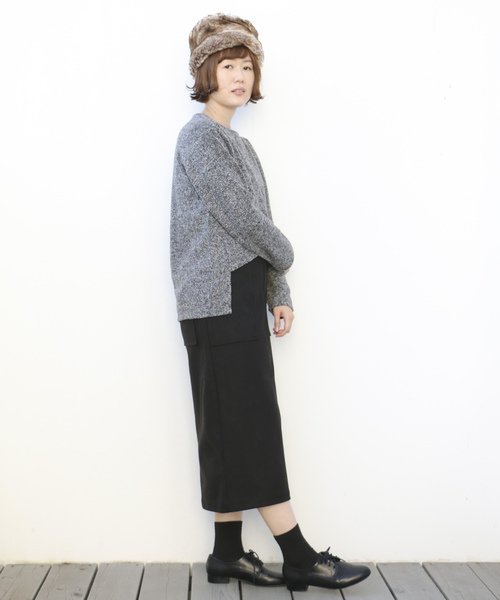 LBC(エルビーシー)の「ゆるタイトスカート(スカート・レディース・グレー/ブラック・M)」の10枚目の写真