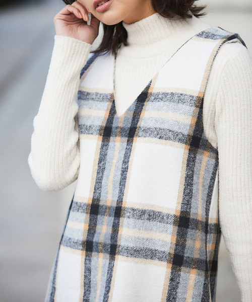 &. NOSTALGIA（アンドドットノスタルジア）の「チェック柄ジャンパースカート（ジャンパースカート・レディース・アイボリー・FREE）」の7枚目の写真