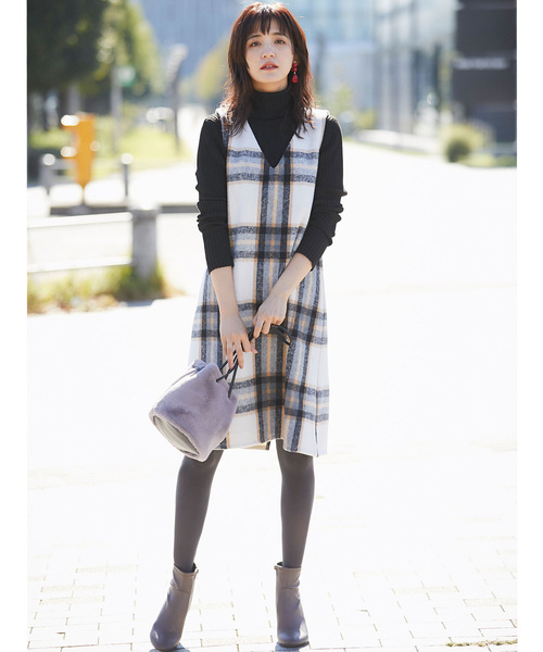 &. NOSTALGIA（アンドドットノスタルジア）の「チェック柄ジャンパースカート（ジャンパースカート・レディース・アイボリー・FREE）」の8枚目の写真