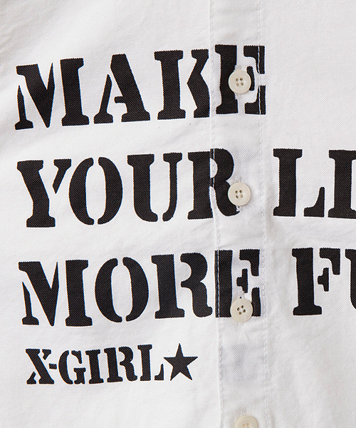 X-girl Stages（エックスガールステージス）の「MAKE YOUR LIFE L/S SHIRT（シャツ/ブラウス・キッズ・ホワイト/ピンク/ブルー・6T/5T/7T/4T）」の13枚目の写真