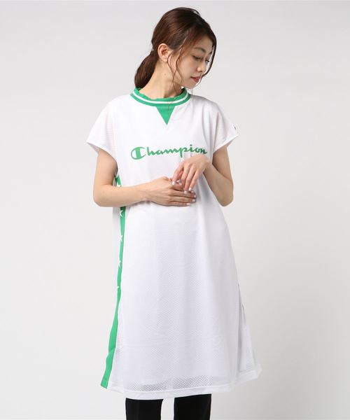 Champion(チャンピオン)の「【Champion/チャンピオン】レディース メッシュワンピース(ワンピース・レディース・ホワイト/ネイビー/ブラック・LARGE/MEDIUM)」の2枚目の写真