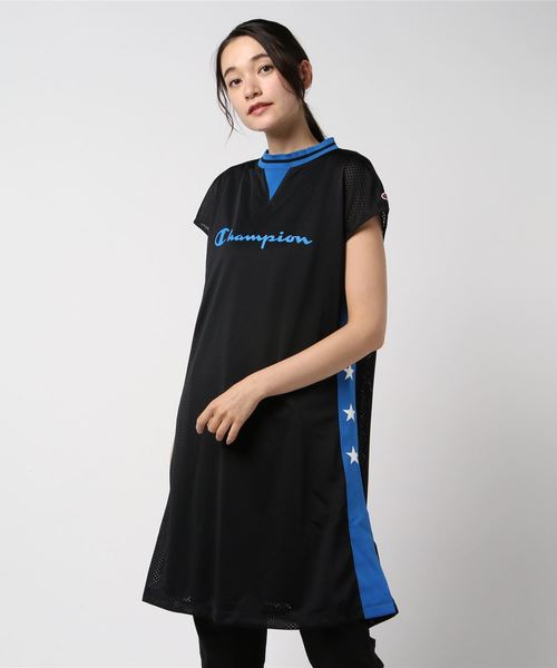 Champion(チャンピオン)の「【Champion/チャンピオン】レディース メッシュワンピース(ワンピース・レディース・ホワイト/ネイビー/ブラック・LARGE/MEDIUM)」の3枚目の写真