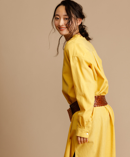 Munich（ミューニック）の「リヨセルコットンリネンＶネックシャツワンピース（ワンピース・レディース・ホワイト/ベージュ/カーキ/イエロー・FREE）」の19枚目の写真