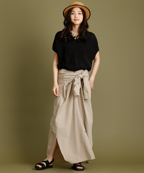 Munich（ミューニック）の「リヨセルコットンリネンＶネックシャツワンピース（ワンピース・レディース・ホワイト/ベージュ/カーキ/イエロー・FREE）」の16枚目の写真