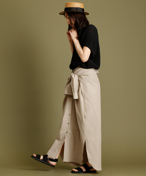 Munich（ミューニック）の「リヨセルコットンリネンＶネックシャツワンピース（ワンピース・レディース・ホワイト/ベージュ/カーキ/イエロー・FREE）」の10枚目の写真