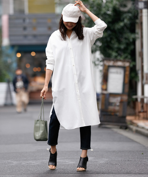 Munich（ミューニック）の「リヨセルコットンリネンＶネックシャツワンピース（ワンピース・レディース・ホワイト/ベージュ/カーキ/イエロー・FREE）」の18枚目の写真