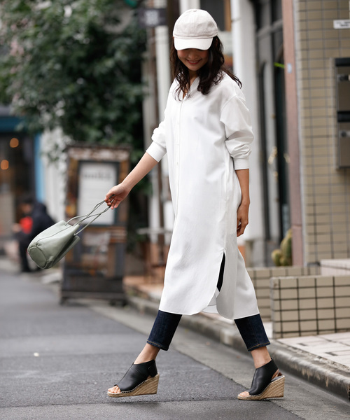 Munich（ミューニック）の「リヨセルコットンリネンＶネックシャツワンピース（ワンピース・レディース・ホワイト/ベージュ/カーキ/イエロー・FREE）」の14枚目の写真