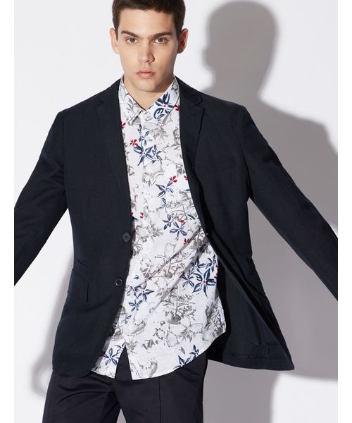ARMANI EXCHANGE(アルマーニエクスチェンジ)の「【A|Xアルマーニ エクスチェンジ】アロハ柄 コットンリネンシャツ(シャツ/ブラウス・メンズ・ホワイト/ネイビー・LARGE/MEDIUM/SMALL/X-LARGE/X-SMALL)」の12枚目の写真