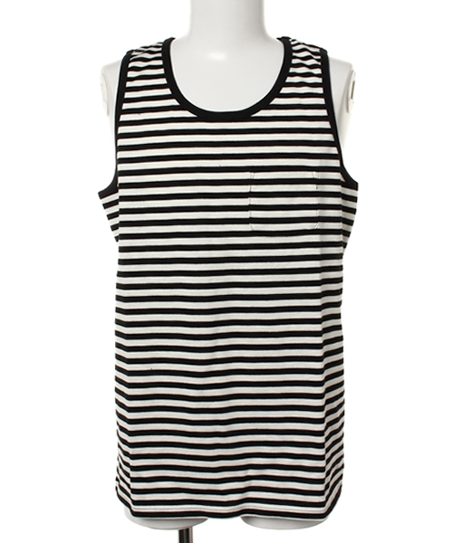 WEGO(ウィゴー)の「WEGO/ボーダータンクトップ(タンクトップ・メンズ・ブラック/トリコロール・LARGE/MEDIUM)」の9枚目の写真