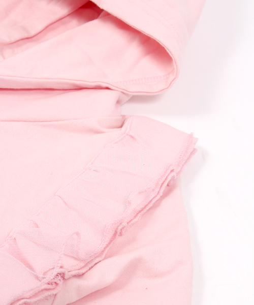 WEGO（ウィゴー）の「【Silent Siren×WEGO】BIGフードフリルパーカー（パーカー・レディース・杢グレー/ライトピンク・FREE）」の4枚目の写真