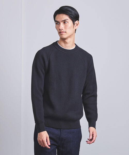 UNITED ARROWS（ユナイテッドアローズ）の「<UNITED ARROWS> ミディアムゲージ アゼ クルーネック（ニット/セーター・メンズ・ネイビー/ブラック/シャーベット/ダークグレー・L/XL/S/M）」の4枚目の写真