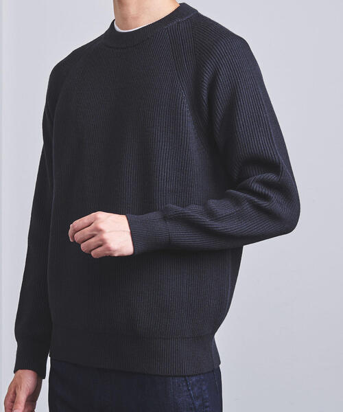 UNITED ARROWS（ユナイテッドアローズ）の「<UNITED ARROWS> ミディアムゲージ アゼ クルーネック（ニット/セーター・メンズ・ネイビー/ブラック/シャーベット/ダークグレー・L/XL/S/M）」の10枚目の写真