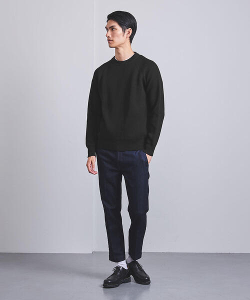 UNITED ARROWS（ユナイテッドアローズ）の「<UNITED ARROWS> ミディアムゲージ アゼ クルーネック（ニット/セーター・メンズ・ネイビー/ブラック/シャーベット/ダークグレー・L/XL/S/M）」の5枚目の写真