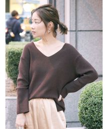 Ungrid | 片畦Vネックニット(ニット/セーター)