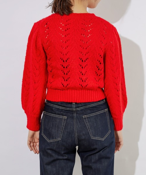 natural couture(ナチュラルクチュール)の「透かしポンポンレトロニット(ニット/セーター・レディース・ベージュ/レッド/アイボリー・FREE)」の15枚目の写真