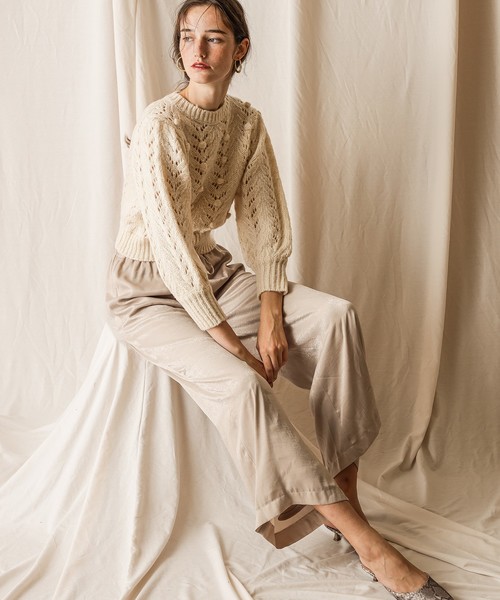 natural couture(ナチュラルクチュール)の「透かしポンポンレトロニット(ニット/セーター・レディース・ベージュ/レッド/アイボリー・FREE)」の19枚目の写真