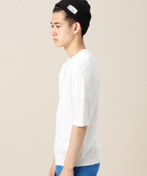 BEAUTY&YOUTH UNITED ARROWS(ビューティーアンドユースユナイテッドアローズ)の「BY リネン アラン 5スリーブ ニット(ニット/セーター・メンズ・ホワイト/グレー/ネイビー・LARGE/MEDIUM/SMALL)」の5枚目の写真
