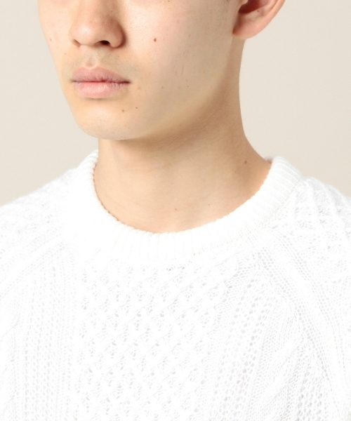 BEAUTY&YOUTH UNITED ARROWS(ビューティーアンドユースユナイテッドアローズ)の「BY リネン アラン 5スリーブ ニット(ニット/セーター・メンズ・ホワイト/グレー/ネイビー・LARGE/MEDIUM/SMALL)」の7枚目の写真