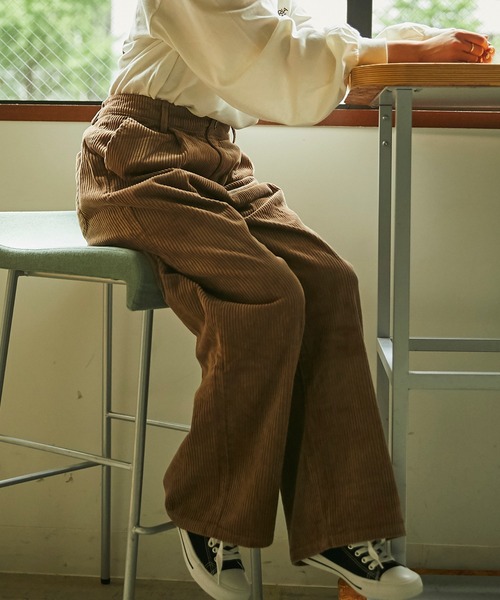 セール Wego Web限定 セットアップ対応商品 コーデュロイタックストレートワイドパンツ スラックス Wego ウィゴー のファッション通販 Zozotown