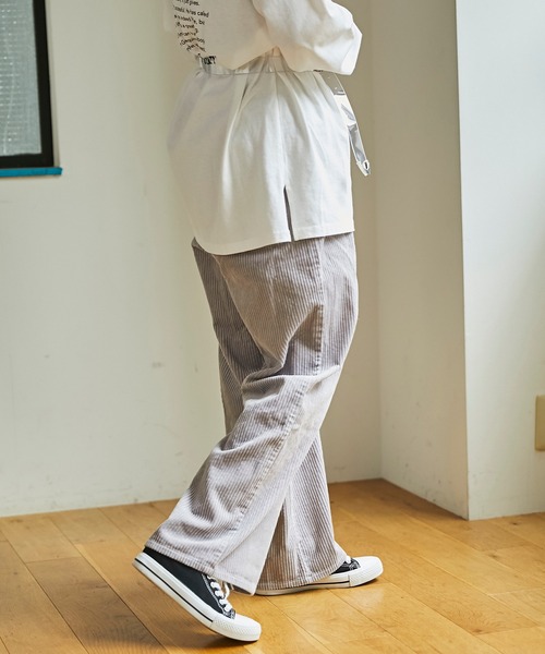 WEGO（ウィゴー）の「WEGO/【WEB限定】【セットアップ対応商品】コーデュロイタックストレートワイドパンツ（スラックス・レディース・ブラック/ベージュ/パープル/アイボリー/カーキ/ライトグレー/ホワイト/グリーン系その他・SMALL/MEDIUM/LARGE/X-SMALL）」の17枚目の写真