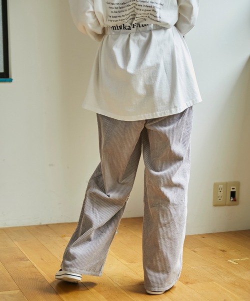 WEGO（ウィゴー）の「WEGO/【WEB限定】【セットアップ対応商品】コーデュロイタックストレートワイドパンツ（スラックス・レディース・ブラック/ベージュ/パープル/アイボリー/カーキ/ライトグレー/ホワイト/グリーン系その他・SMALL/MEDIUM/LARGE/X-SMALL）」の18枚目の写真