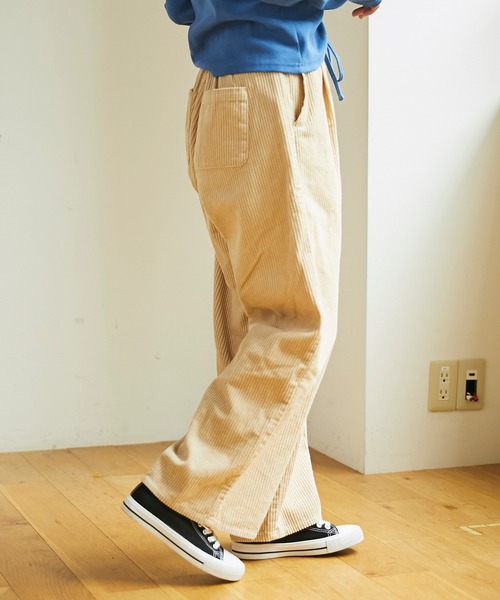 WEGO（ウィゴー）の「WEGO/【WEB限定】【セットアップ対応商品】コーデュロイタックストレートワイドパンツ（スラックス・レディース・ブラック/ベージュ/パープル/アイボリー/カーキ/ライトグレー/ホワイト/グリーン系その他・SMALL/MEDIUM/LARGE/X-SMALL）」の10枚目の写真