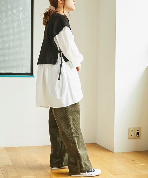 WEGO（ウィゴー）の「WEGO/【WEB限定】【セットアップ対応商品】コーデュロイタックストレートワイドパンツ（スラックス・レディース・ブラック/ベージュ/パープル/アイボリー/カーキ/ライトグレー/ホワイト/グリーン系その他・SMALL/MEDIUM/LARGE/X-SMALL）」の21枚目の写真