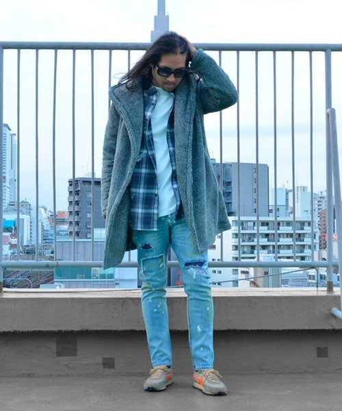 HARLEM ROUNGE(ハーレムラウンジ)の「Harlem Rounge/ボアパーカーコート(その他アウター・メンズ・ブラック/グレー・MEDIUM/LARGE)」の4枚目の写真