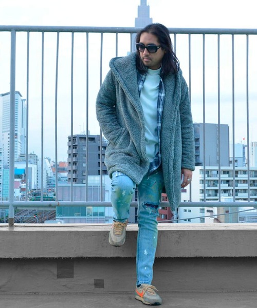 HARLEM ROUNGE(ハーレムラウンジ)の「Harlem Rounge/ボアパーカーコート(その他アウター・メンズ・ブラック/グレー・MEDIUM/LARGE)」の3枚目の写真