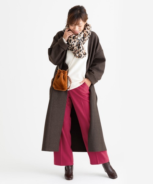 ZAKKA-BOX(ザッカボックス)の「ソフト起毛美シルエットストレートパンツ(スラックス・レディース・ブラウン/ピンク/ブラック/ライトグレー・L/M)」の10枚目の写真