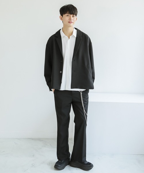 Niell(ニール)の「ドレープ オーバーサイズシャツ(シャツ/ブラウス・メンズ・チャコール/カーキ/ネイビー/ブラック/ベージュ/ホワイト・M/L)」の18枚目の写真