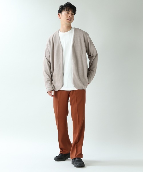 RAGEBLUE（レイジブルー）の「配色ノーカラーカーデ/870722（カーディガン/ボレロ・メンズ・ライトグレー/ベージュ/ネイビー/ブラウン・SMALL/MEDIUM/LARGE）」の7枚目の写真