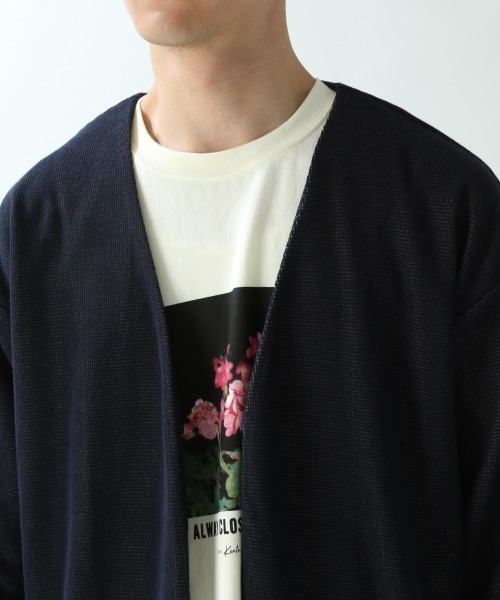 RAGEBLUE（レイジブルー）の「配色ノーカラーカーデ/870722（カーディガン/ボレロ・メンズ・ライトグレー/ベージュ/ネイビー/ブラウン・SMALL/MEDIUM/LARGE）」の15枚目の写真