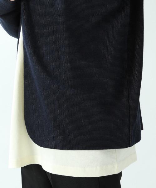 RAGEBLUE（レイジブルー）の「配色ノーカラーカーデ/870722（カーディガン/ボレロ・メンズ・ライトグレー/ベージュ/ネイビー/ブラウン・SMALL/MEDIUM/LARGE）」の18枚目の写真